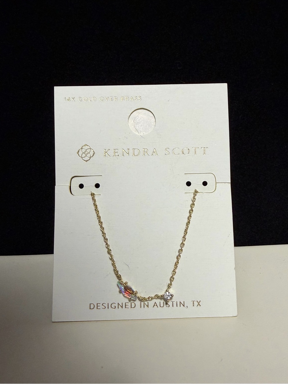 Kendra Scott NWT 14K Gold Over Brass Iridescent Crystal Star Pendant Necklace
